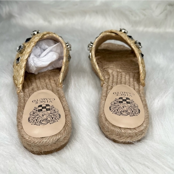 Vince Camuto Jermindi Embellished Raffia Slide Sandals - Picture 5 of 9